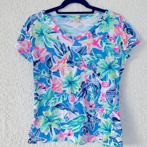 PALM HARBOUR TROPICAL PRINT TSHIRT